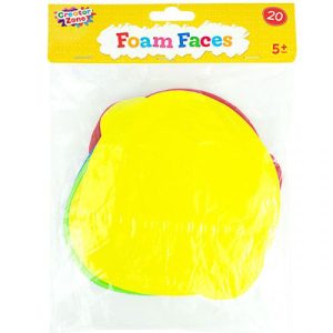 Creator Zone Assorted Colour Foam Faces Pack Of 20