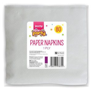 Jaunty Time To Party 1-Ply White Paper Napkins Pack Of 80
