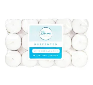 Bloome White Unscented Tea Light Candles Pack Of 15