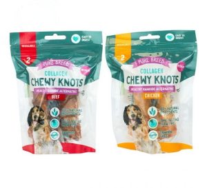 Pure Breed Collagen Chewy Knots Dog Treats Pack of 2