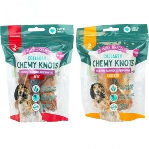 Pure Breed Collagen Chewy Knots Dog Treats Pack of 2