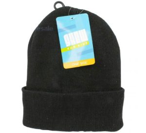 Kids Black Beanie Hat