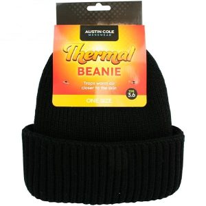 Austin Cole Men's Black Thermal Beanie Hat