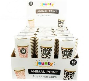 Jaunty 9oz Leopard Print Paper Cups 12pc