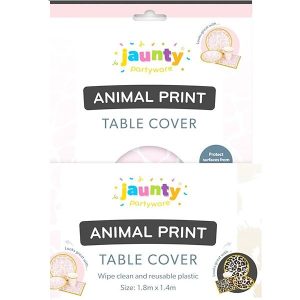 Jaunty Leopard Print Plastic Reusable Table Cover 1.8m X 1.4m