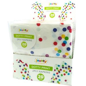 Jaunty 2 Ply Dotty Napkins 33cm x 33cm Pack Of 20