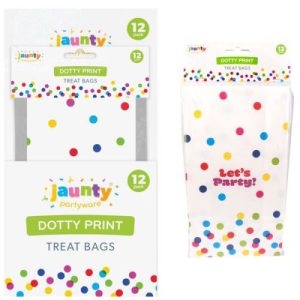 Jaunty Dotty Print Party Treat Bags Pack Of 12