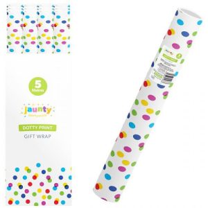 Jaunty Coloured Dotty Print Gift Wrap 5m X 0.7m