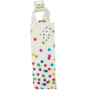 Jaunty Coloured Dotty Gift Bag Bottle Pack Of 2