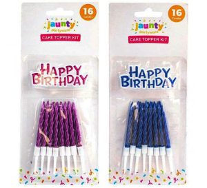 Jaunty Metallic Happy Birthday Candles & Banner Set
