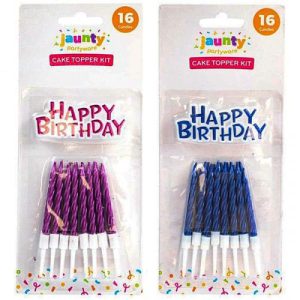 Jaunty Metallic Happy Birthday Candles & Banner Set
