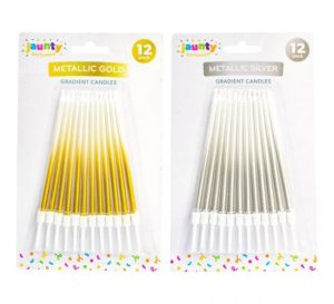 Jaunty Metallic Gradient Candles Pack Of 12