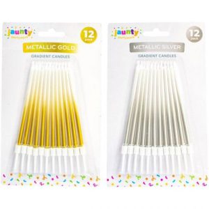 Jaunty Metallic Gradient Candles Pack Of 12
