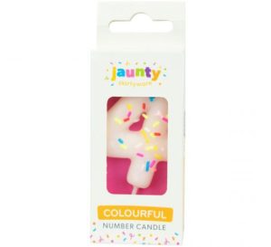 Jaunty Colourful Sprinkles Number Candle Pack Of 1