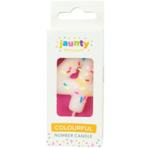 Jaunty Colourful Sprinkles Number Candle Pack Of 1