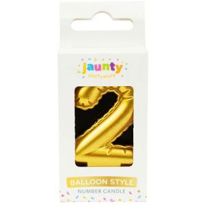 Jaunty Metallic Gold Balloon Number Candle Pack Of 1