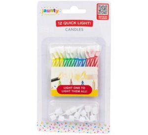 Jaunty Assorted Colour Quick Light Candles Set 12pc