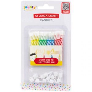 Jaunty Assorted Colour Quick Light Candles Set 12pc