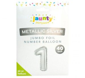 Jaunty 40" Metallic Silver Jumbo Foil Number Balloon Pack Of 1