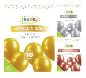Jaunty Metallic Latex Balloons Pack Of 10