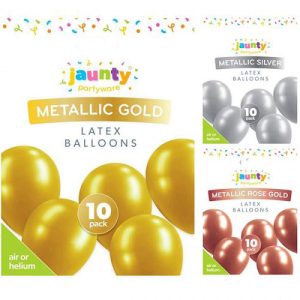 Jaunty Metallic Latex Balloons Pack Of 10