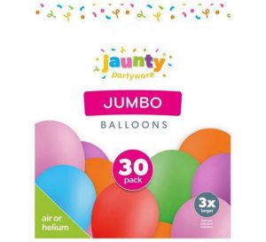 Jaunty Assorted Colour Jumbo Balloons Pack Of 30