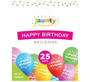Jaunty Assorted Colour Happy Birthday Balloons Pack Of 25