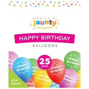 Jaunty Assorted Colour Happy Birthday Balloons Pack Of 25