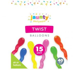 Jaunty 40" Assorted Colour Twist Balloons Pack Of 15