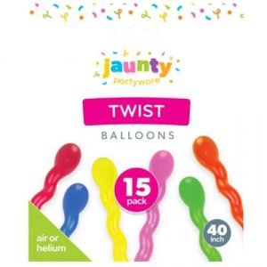Jaunty 40" Assorted Colour Twist Balloons Pack Of 15