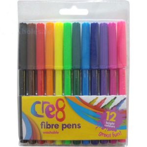Cre8 Fibre Pens Assorted Colours Pack Of 12