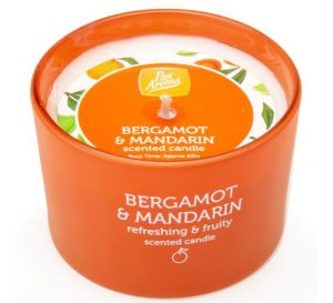 Pan Aroma Bergamot & Mandarin Scented Coloured Jar Candle 85g