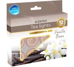 Pan Aroma Vanilla Bean Scented Tea Lights Pack Of 12