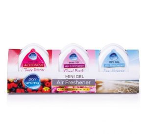 Pan Aroma Assorted Fragrance Mini Gel Air Freshener Pack Of 3