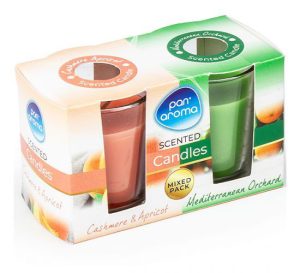 Pan Aroma Cashmere & Apricot and Mediterranean Orchard Scented Candles Pack Of 2