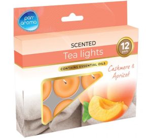 Pan Aroma Cashmere & Apricot Scented Tea Lights Pack Of 12