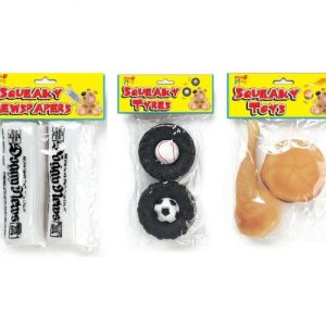 Pets Play Squeaky Novelty Toys Assorted Colours Pack of 2
