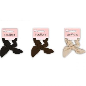 Forever Beautiful Textured Fabric Scrunchie with Bow