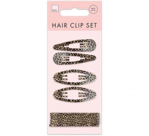 Forever Beautiful Leopard Print Hair Clip Set Pack Of 10