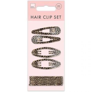 Forever Beautiful Leopard Print Hair Clip Set Pack Of 10