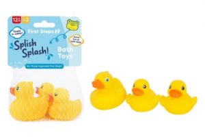 First Steps Vinyl Duck Family Bath Toy Pack Of 3