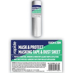 Rapide Mask & Protect Masking Tape & Dust Sheet 150cm X 20m