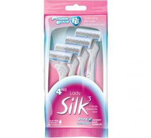 Power Edge Lady Silk 3 Blade Moisturising Disposable Razor Pack Of 4