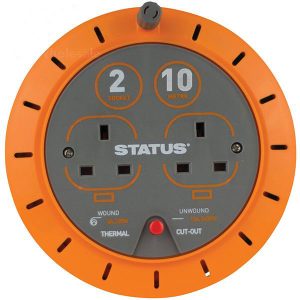 Status 10amp 2 Socket Extension Reel 10m