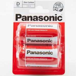 Panasonic D Zinc Carbon R20 Size L 1.5V Batteries Pack Of 2