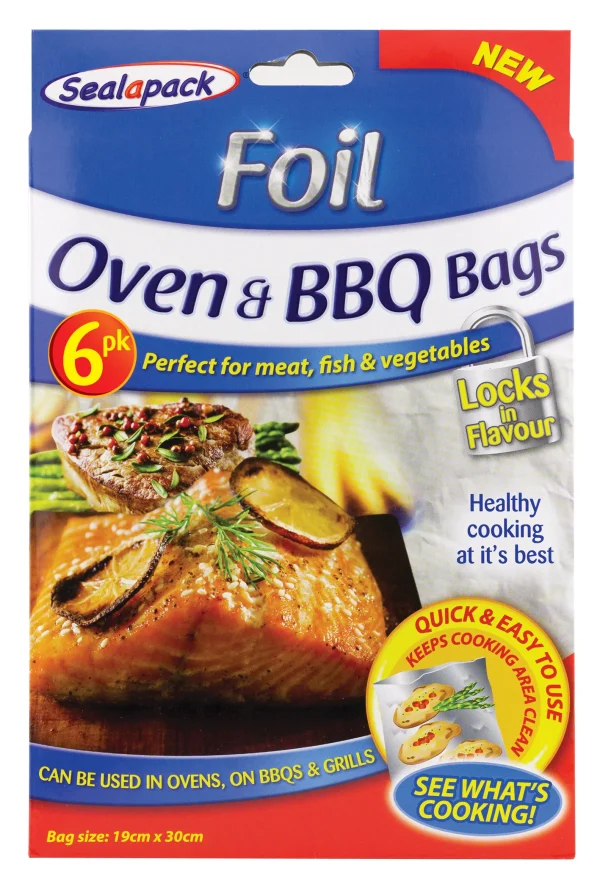 Sealapack Foil Oven & BBQ Bags Pack Of 6