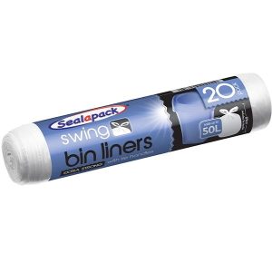 Sealapack Tie Handle Extra Strong Swing Bin Liners 50L Pack Of 20