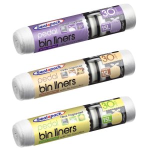 Sealapack Tie Handle Extra Strong Fragranced Pedal Bin Liners 15L Pack Of 30