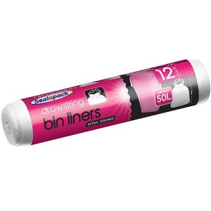 Sealapack Extra Strong Bin Liners 50L Pack Of 12