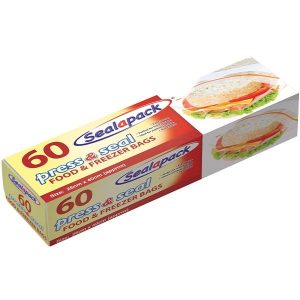 Sealapack Press & Seal Food & Freezer Bags 16cm X 40cm Pack Of 60